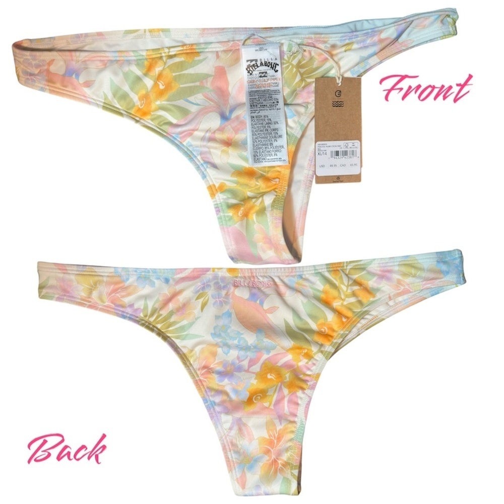 Billabong Multicolor Floral Bikini Bottom Swimwear, NWT!!